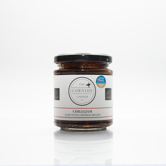 Cornish chillies are used in this jar of chilli jam made in Cornwall