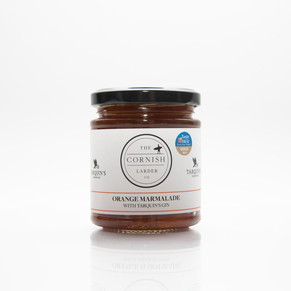A 227g jar of orange marmalade made with Tarquin's Gin
