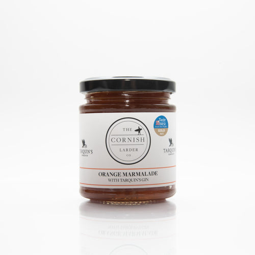 A 227g jar of orange marmalade made with Tarquin's Gin
