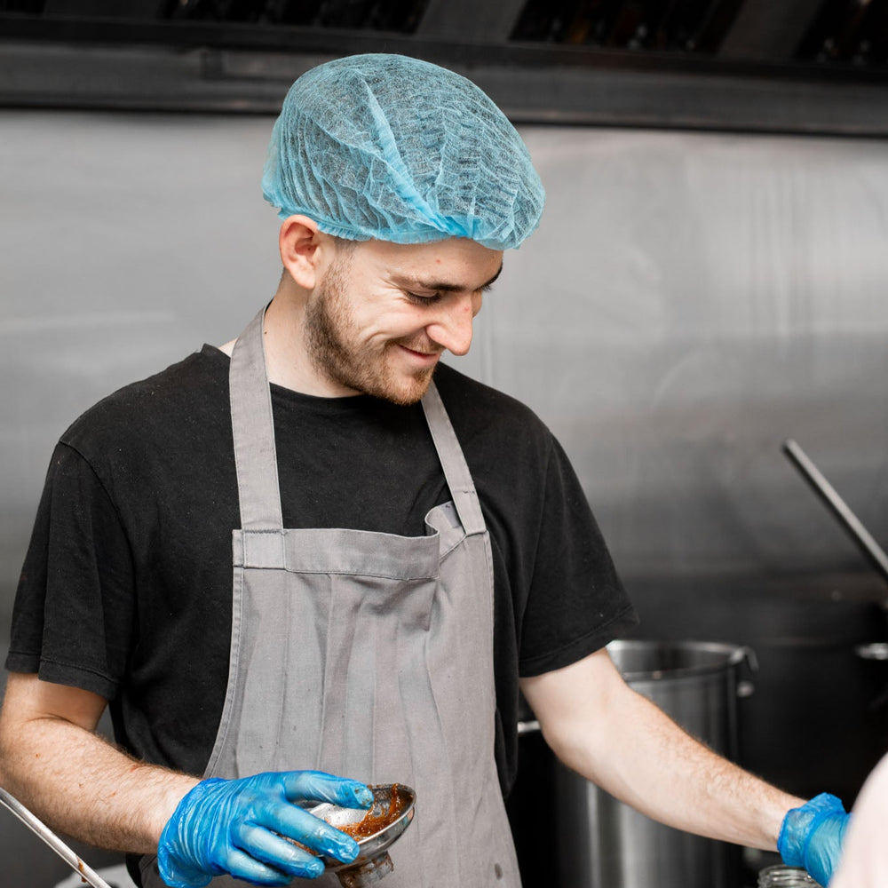 Jake Kendall, founder and chef of The Cornish Larder, in the kitchen